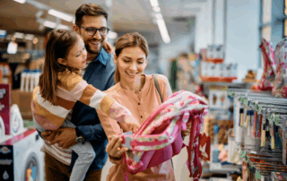 Family shopping for school supplies