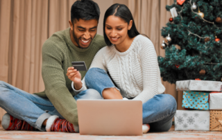 couple safe online shopping